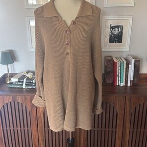 Women's Vintage Oversized Tan Sweater